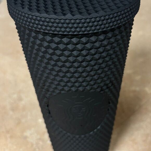 The Starbucks Matte Black Soft-Touch Bling Cold Cup combines sleek, matte black - Picture 1 of 3
